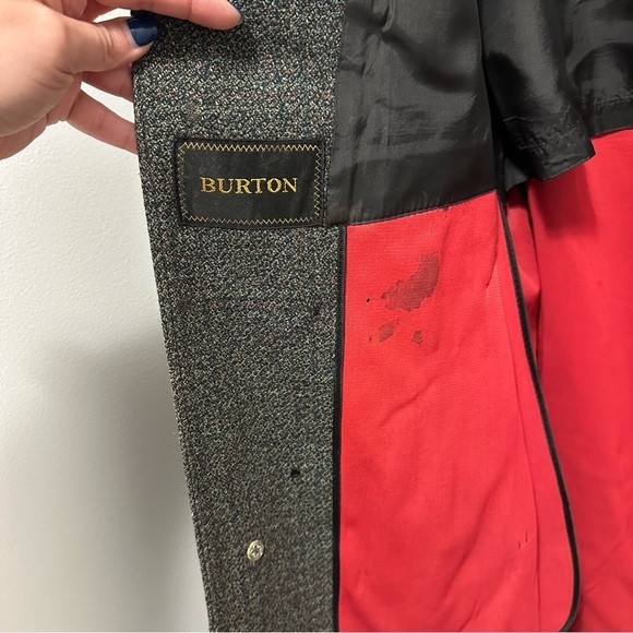 Vintage BURTON Textured Deep Brown Trench Coat Long Topcoat Overcoat Men’s 46R - Picture 7 of 12